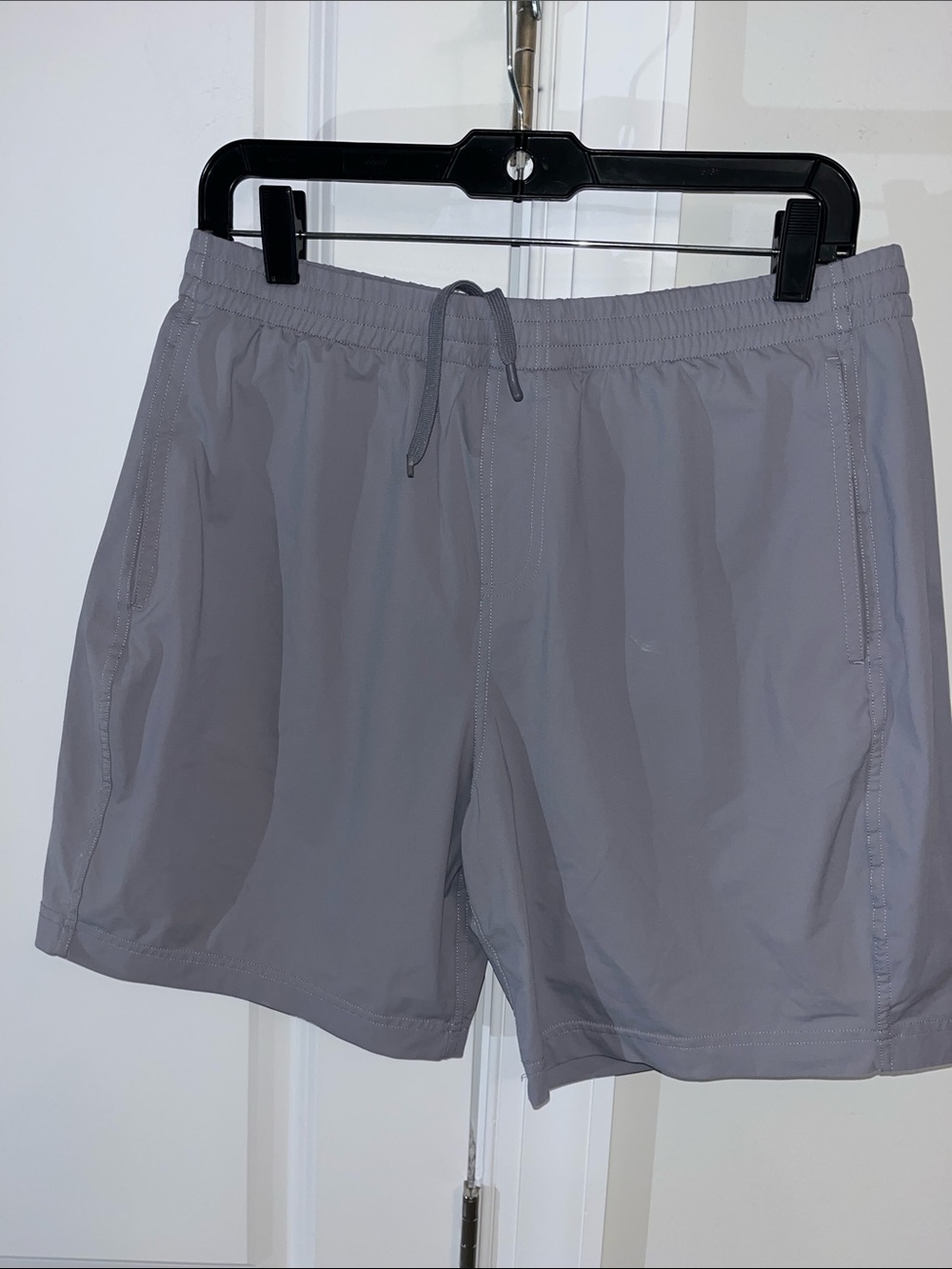 Redvanly Gray Quick Dry Pull-On Short 6.5” work out shorts “white R’ L men’s